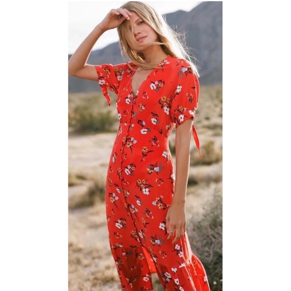 Anthropologie MAEVE Eudora Floral Midi Dress
